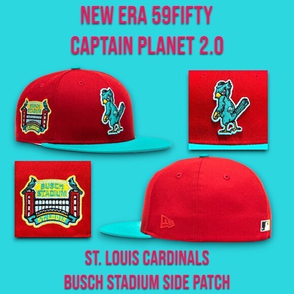 New Era St Louis Cardinals Captain Planet 59FIFTY Fitted Hat Busch Stadium 7 1/2